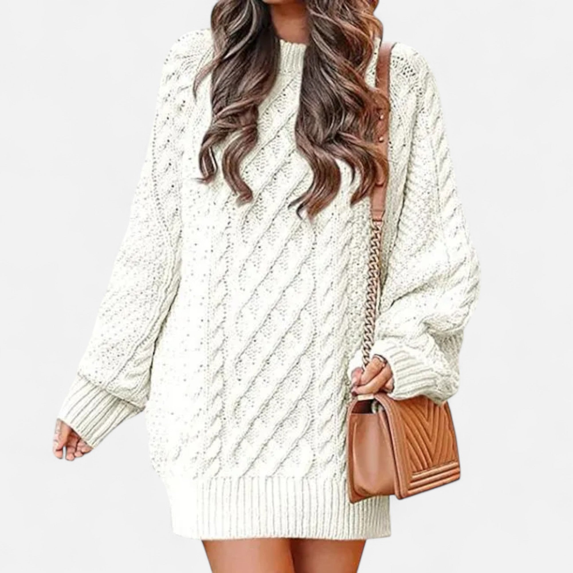 Valrien | Women’s Cable Knit Long Sleeve Dress