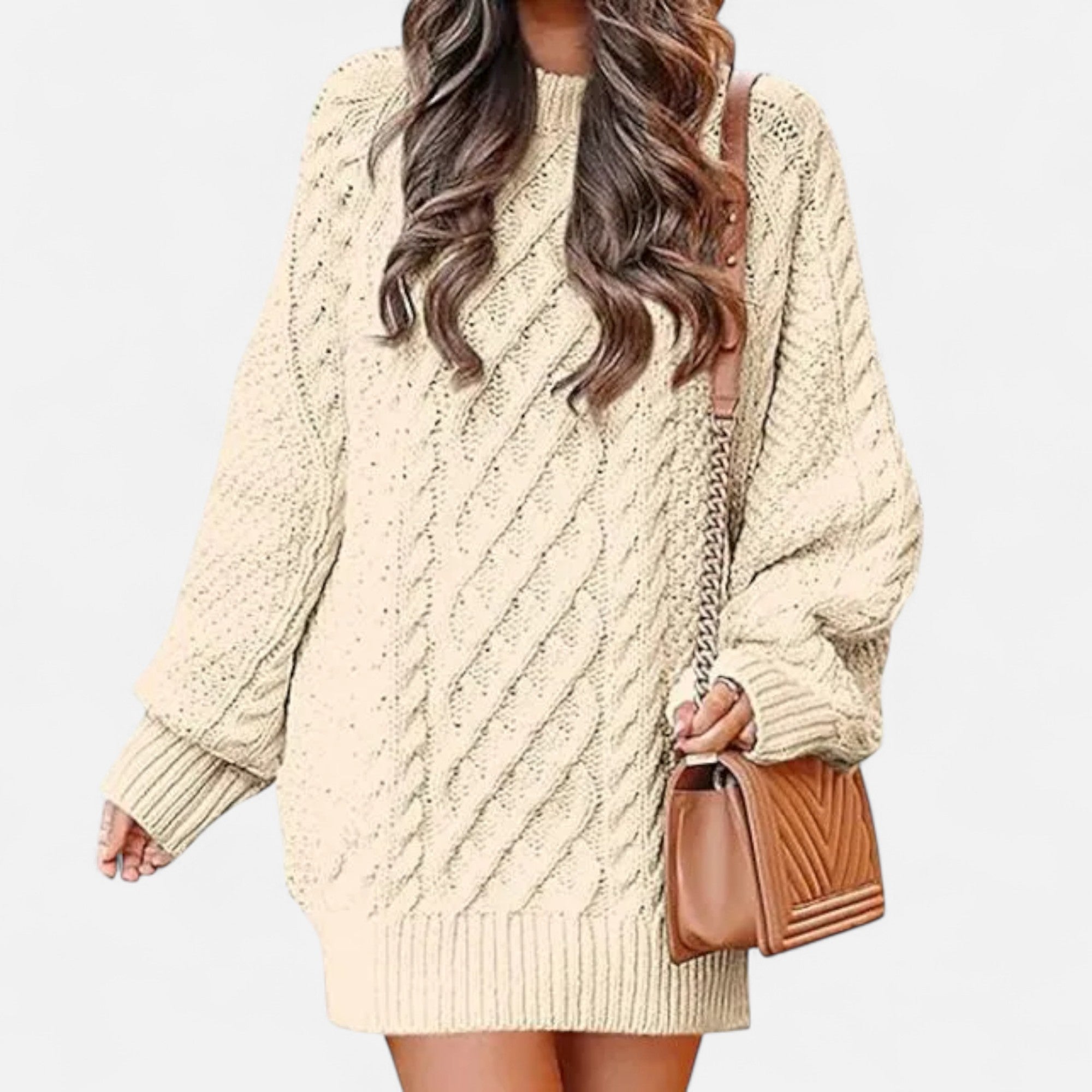 Valrien | Women’s Cable Knit Long Sleeve Dress