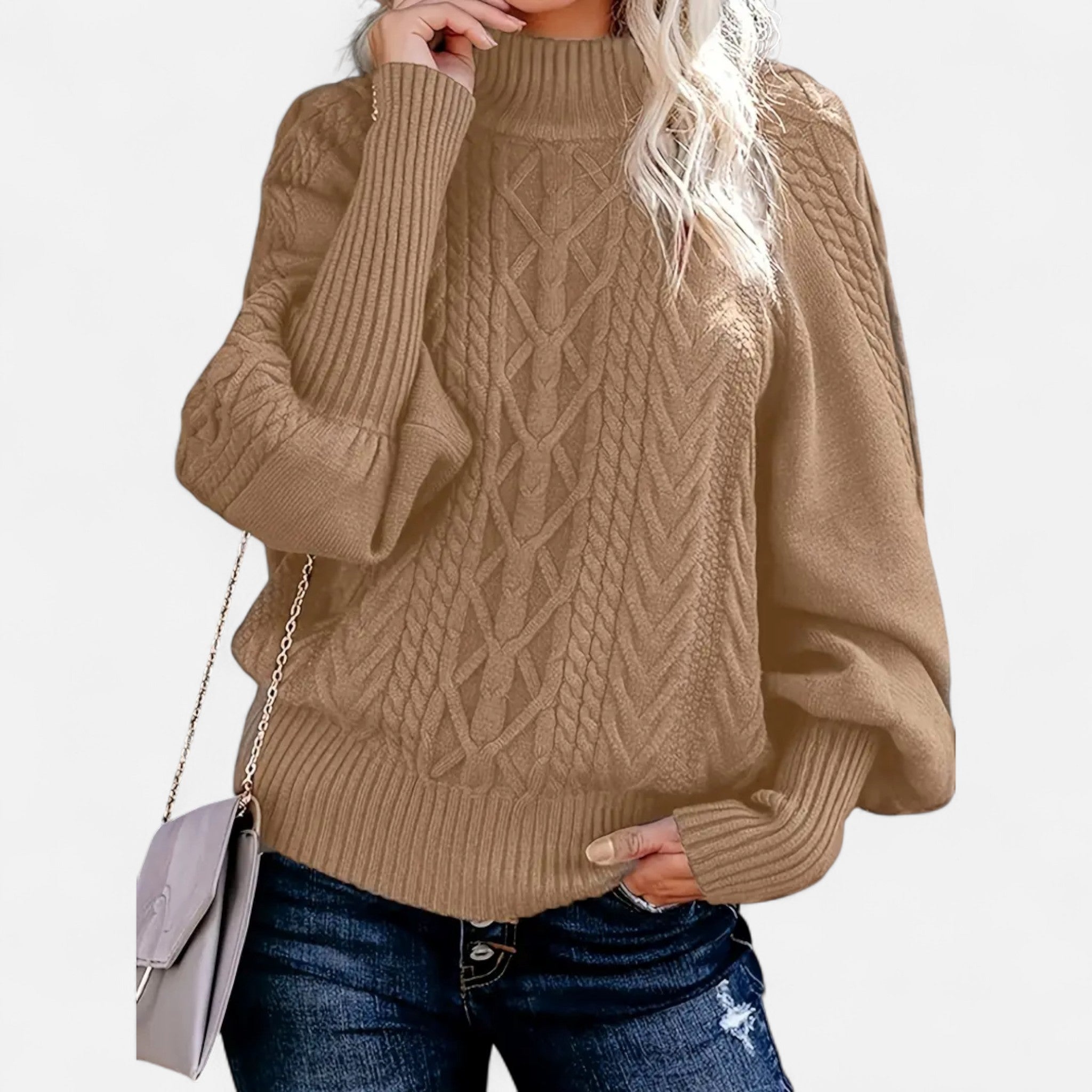 Valrien | Women’s Cable Knit Turtleneck Jumper