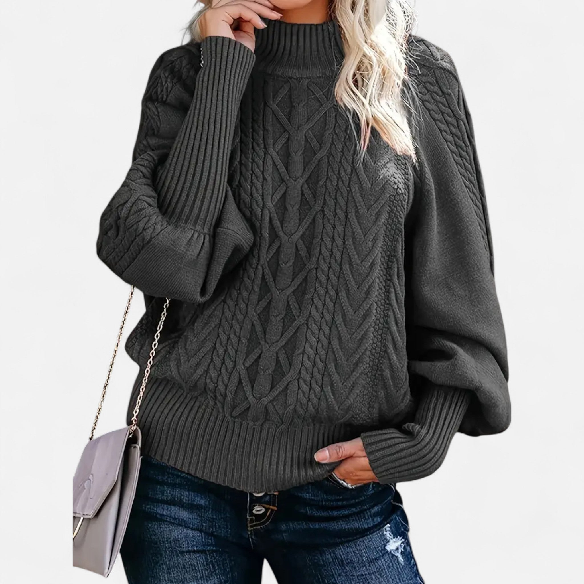 Valrien | Women’s Cable Knit Turtleneck Jumper