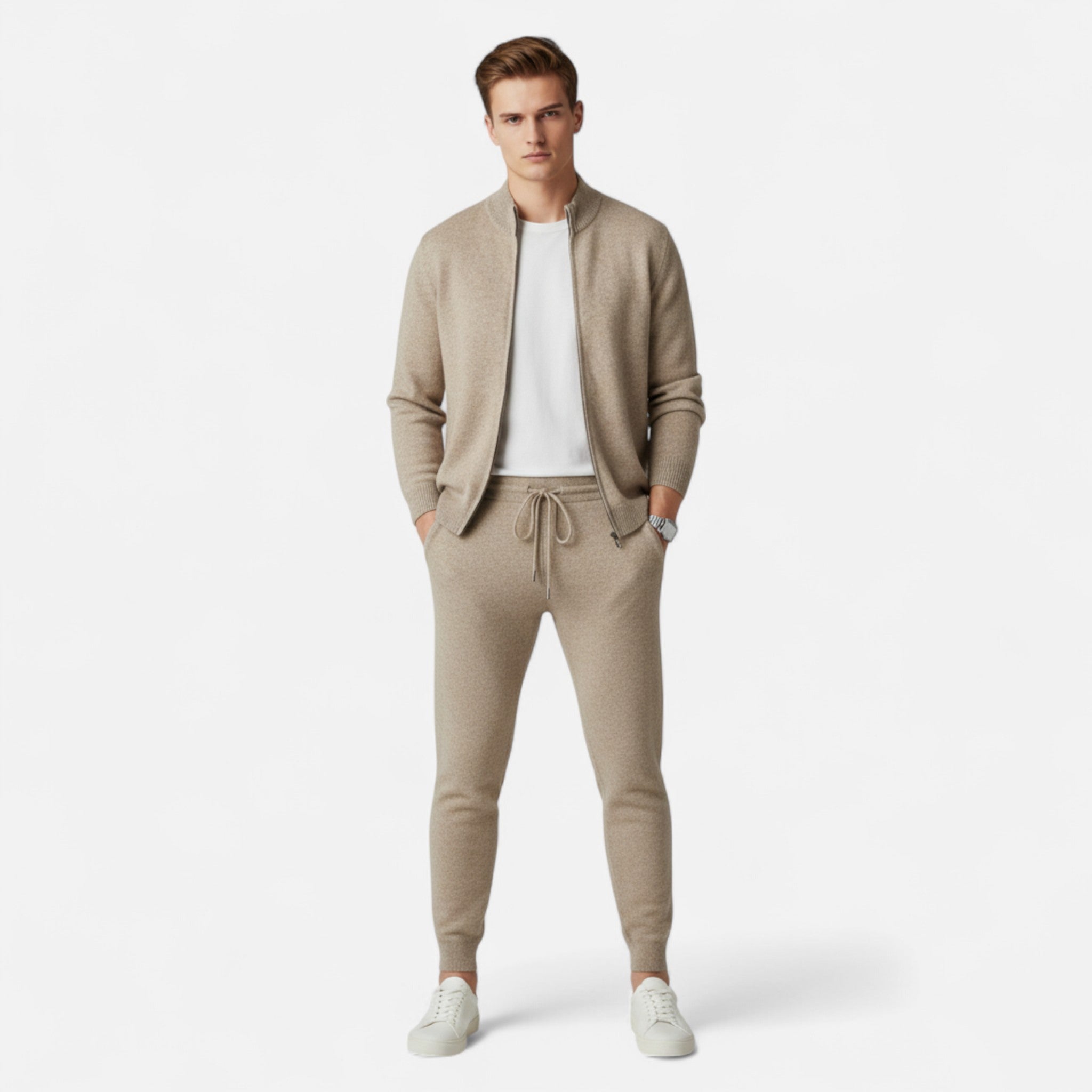 Valrien | Men’s 100% Merino Wool Tracksuit – Luxury Knit Set