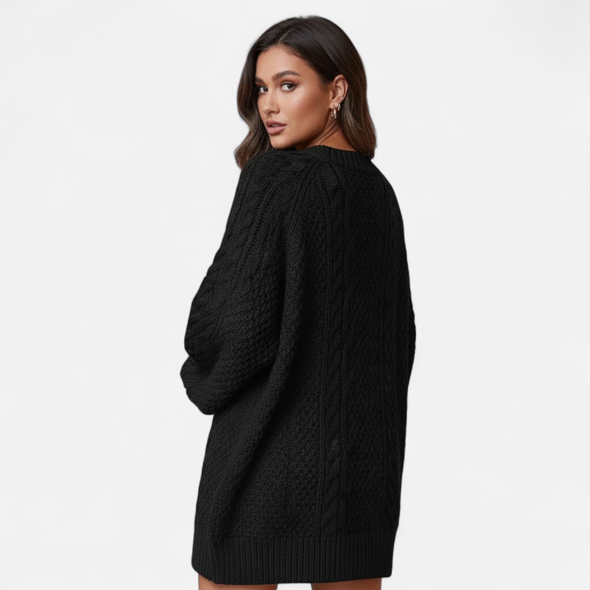 Valrien | Women’s Cable Knit Long Sleeve Dress