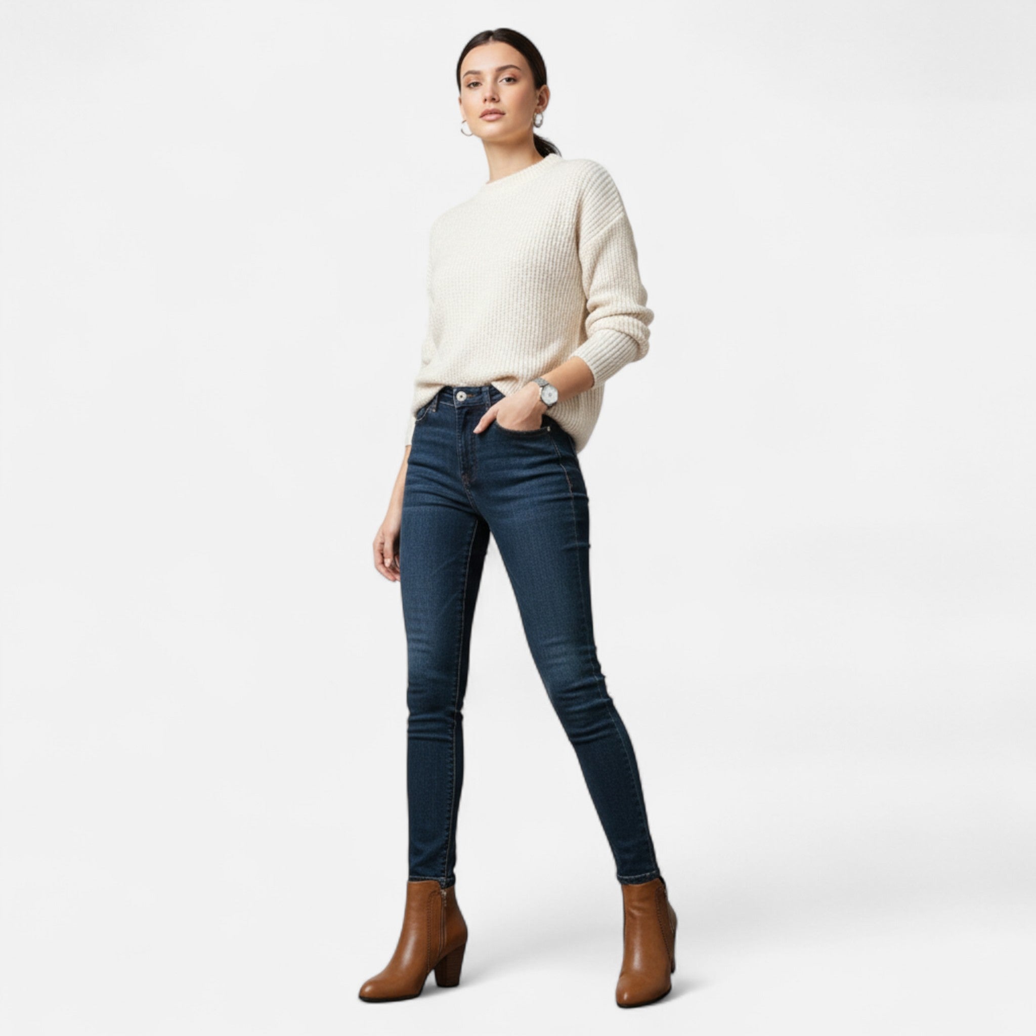 Valrien | Women’s Block Heel Ankle Boots with Side Zipper