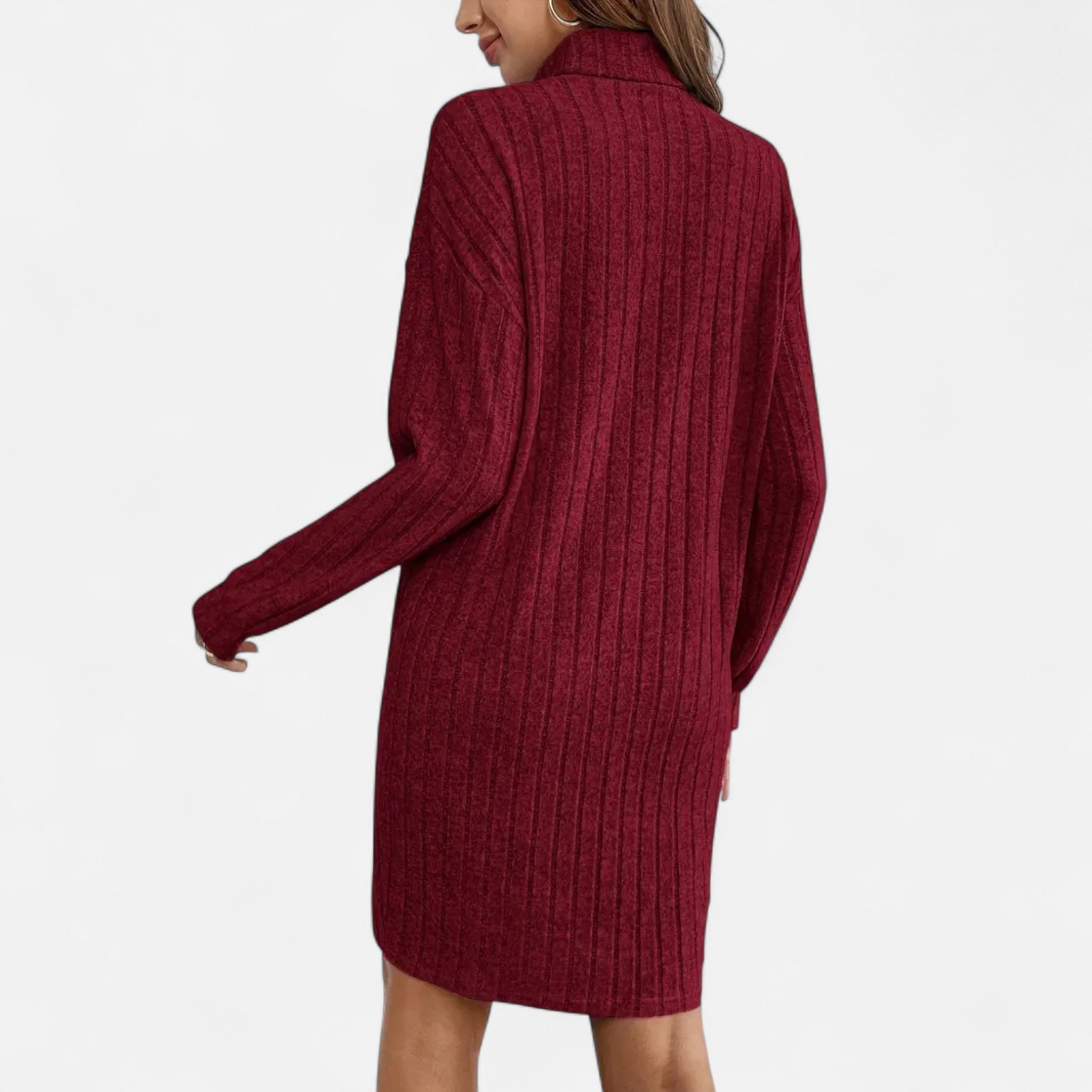 Valrien | Women’s Turtleneck Bodycon Knit Sweater Dress