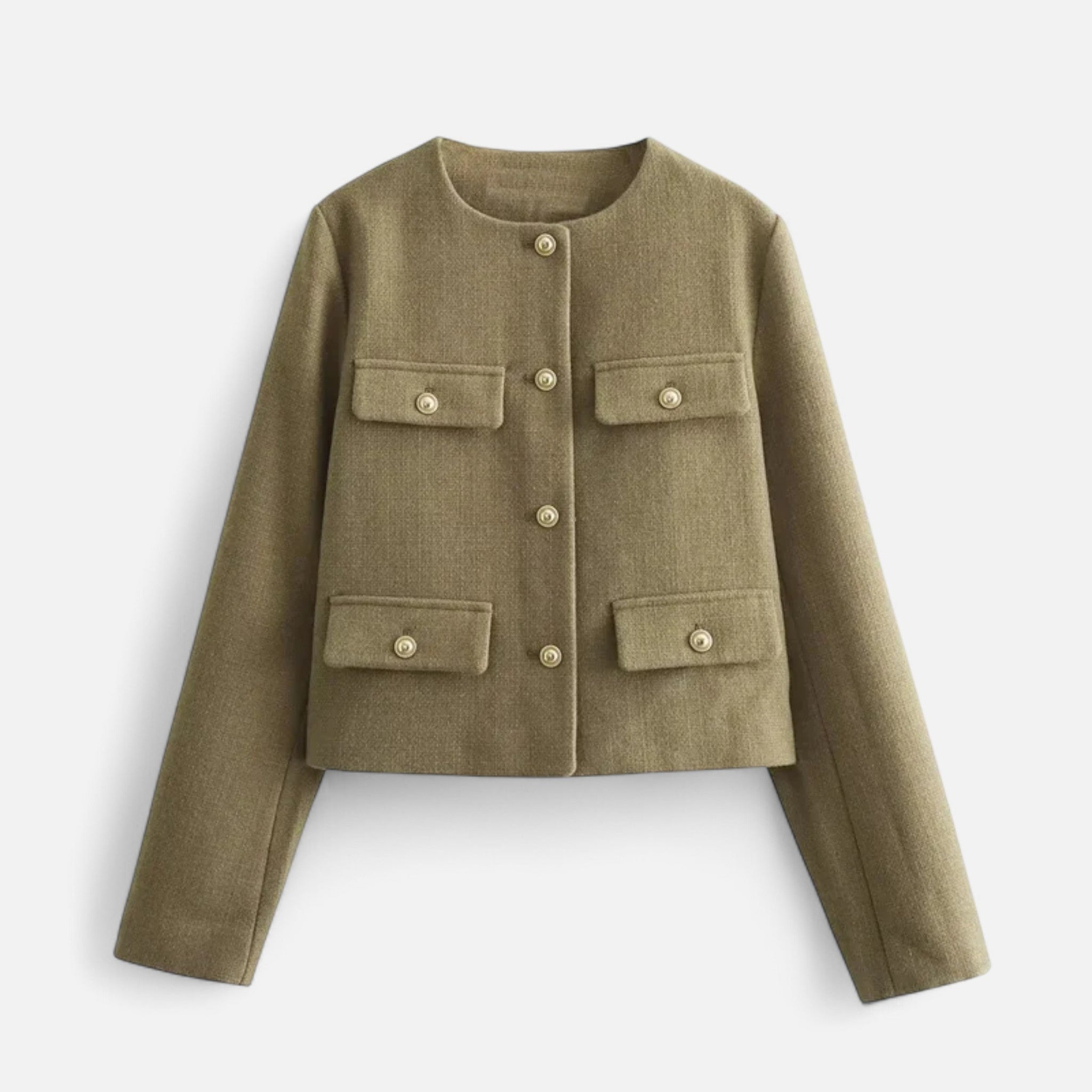 Valrien | Women’s Cropped Tweed Jacket with Buttons