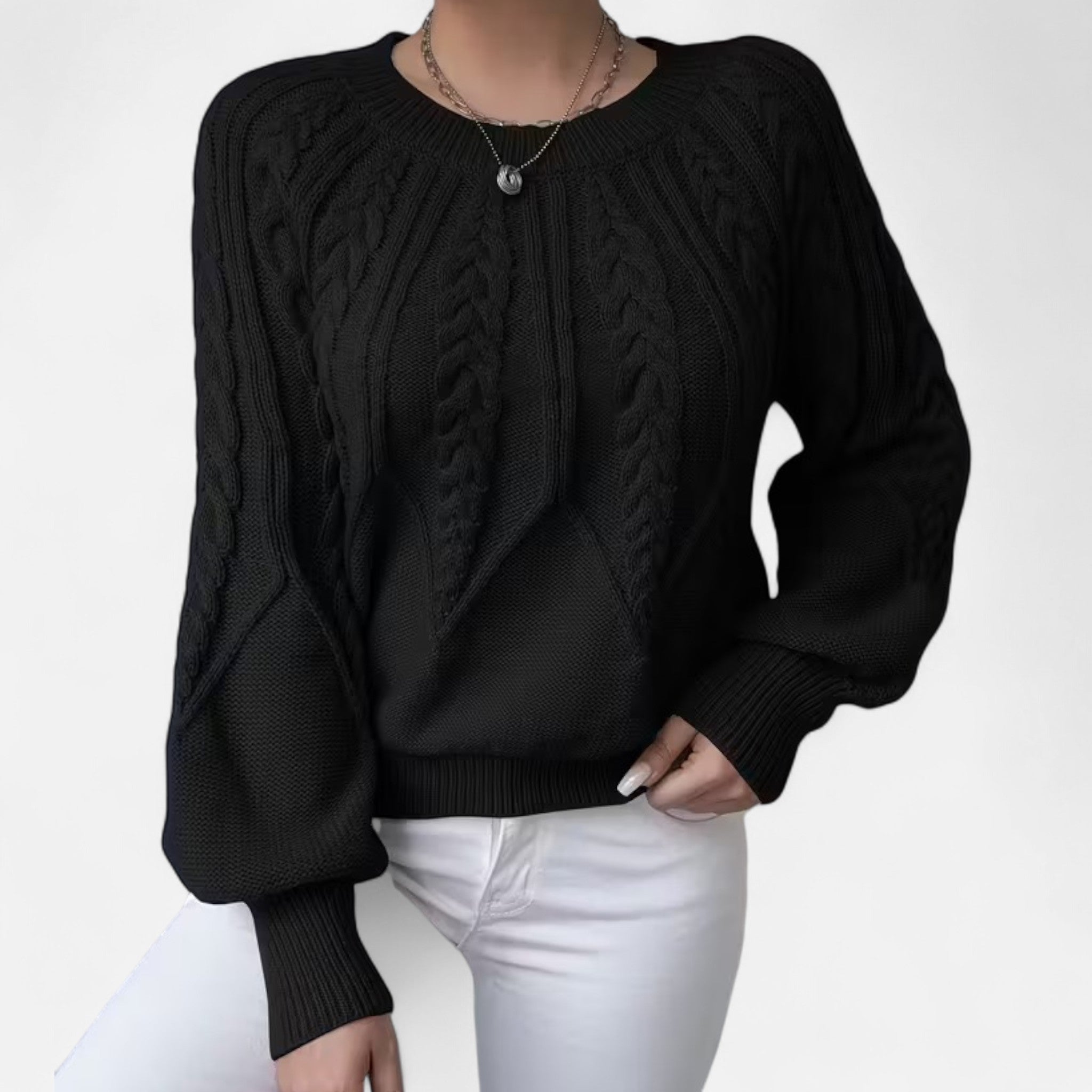 Valrien | Women’s Chunky Knit Lantern Sleeve Jumper