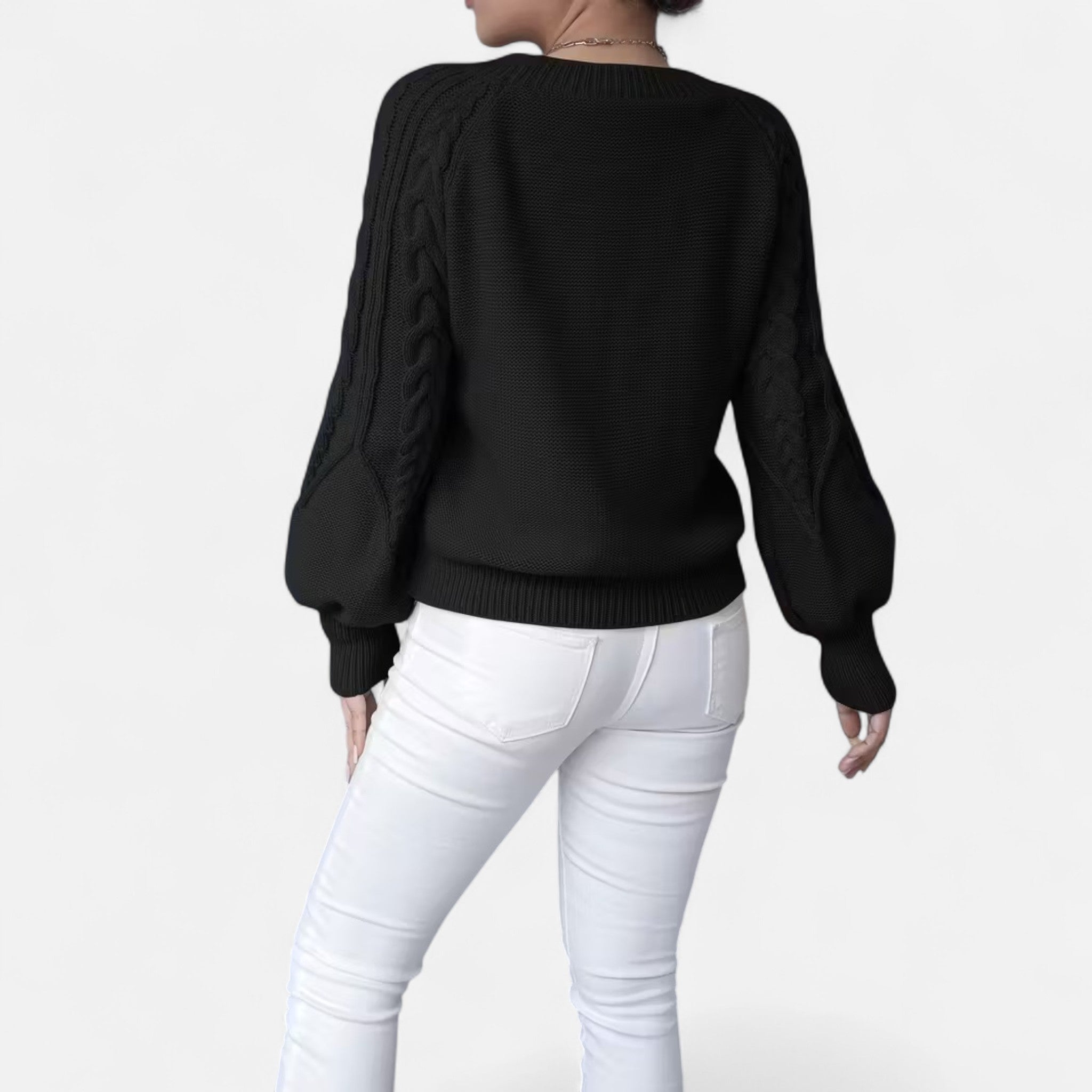 Valrien | Women’s Chunky Knit Lantern Sleeve Jumper