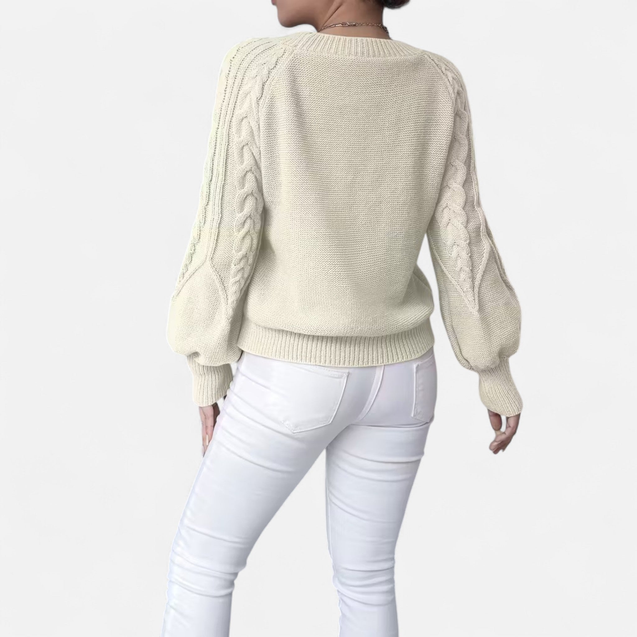 Valrien | Women’s Chunky Knit Lantern Sleeve Jumper