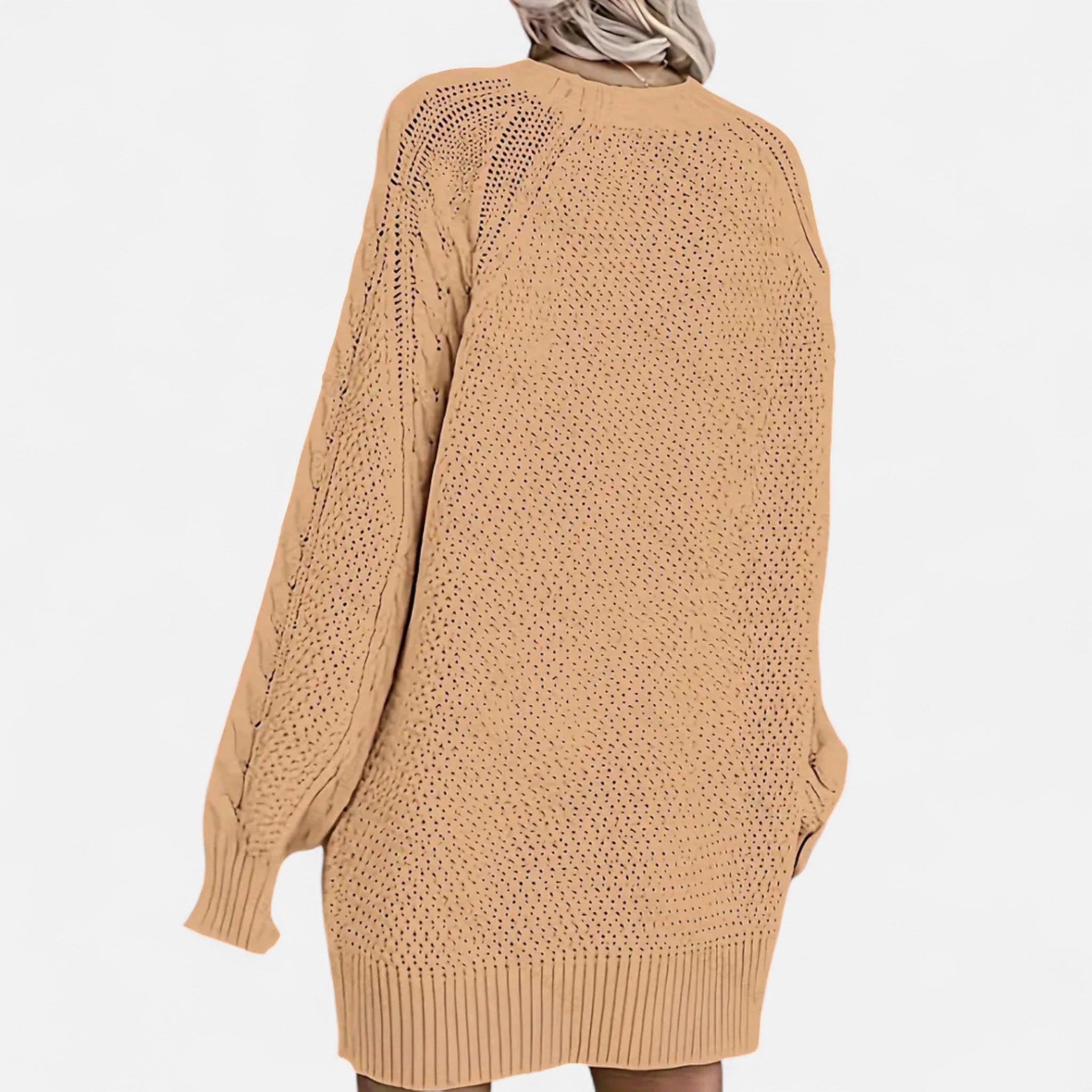 Valrien | Women’s Cable Knit Long Sleeve Dress
