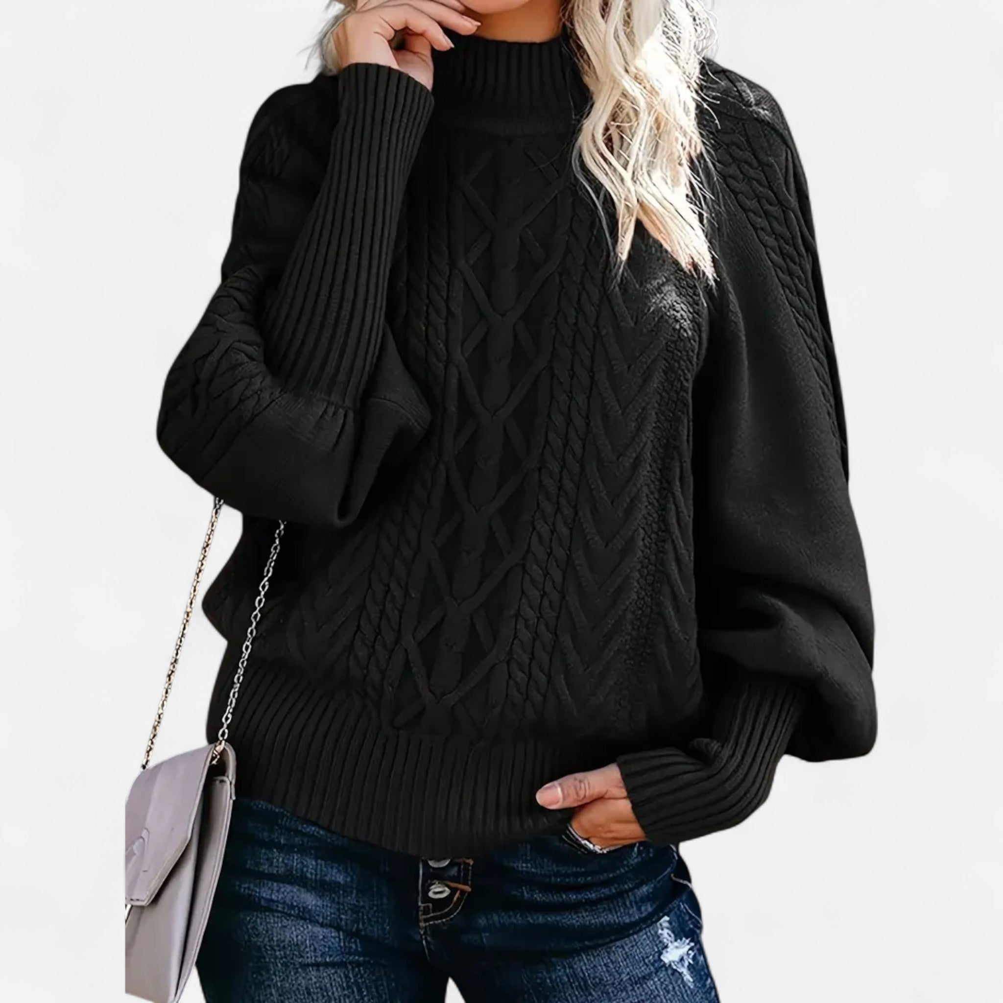 Valrien | Women’s Cable Knit Turtleneck Jumper