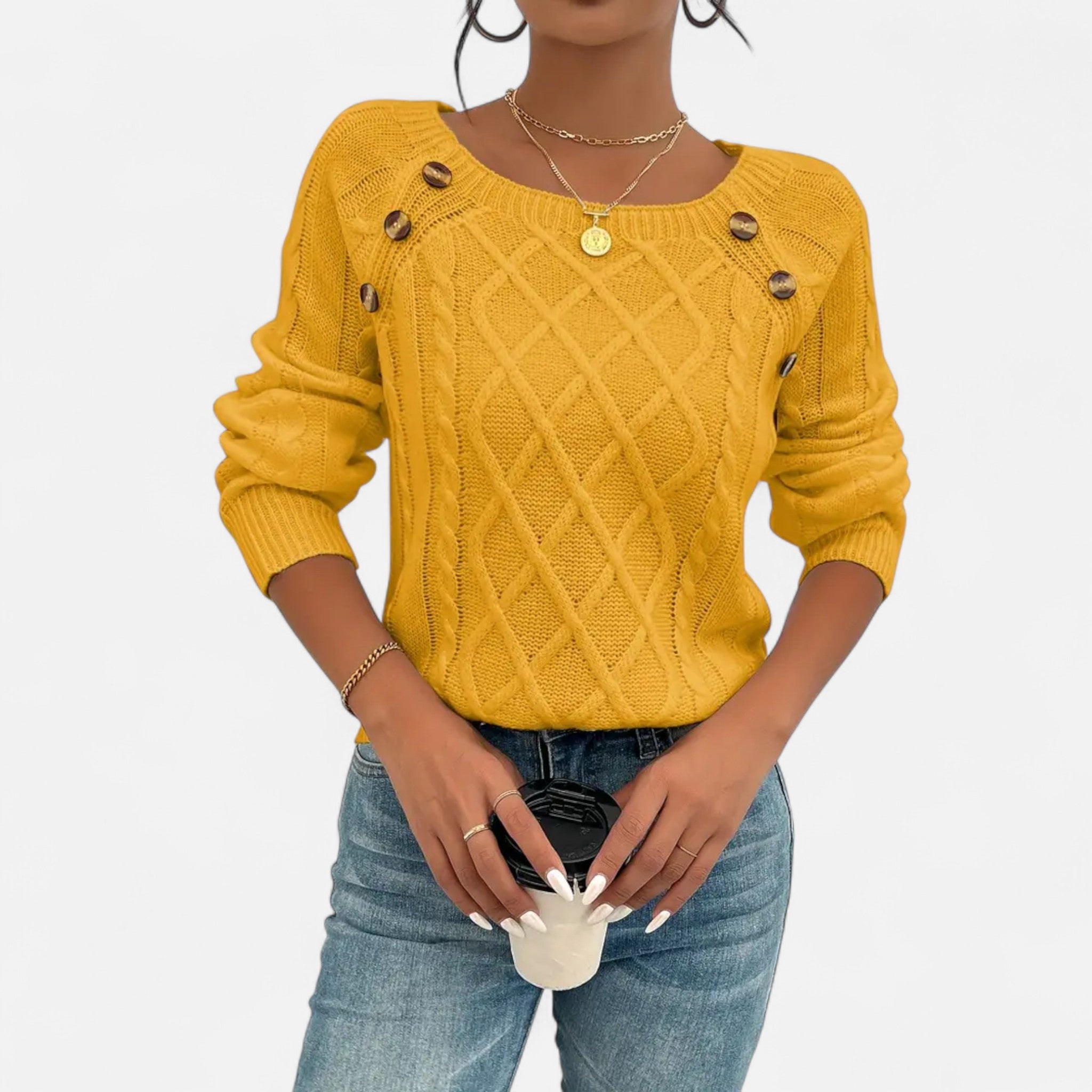 Valrien | Women’s Cable Knit Crew Neck Jumper