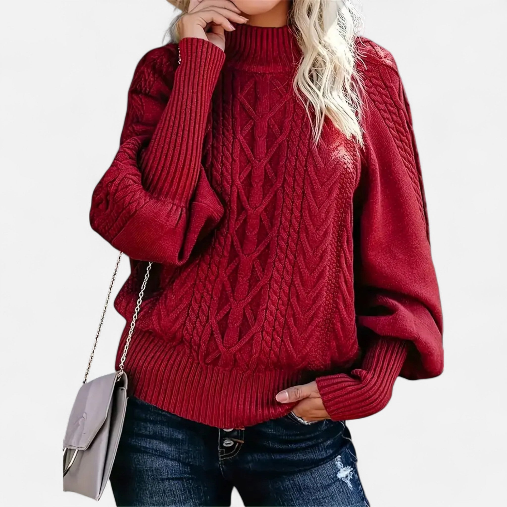 Valrien | Women’s Cable Knit Turtleneck Jumper