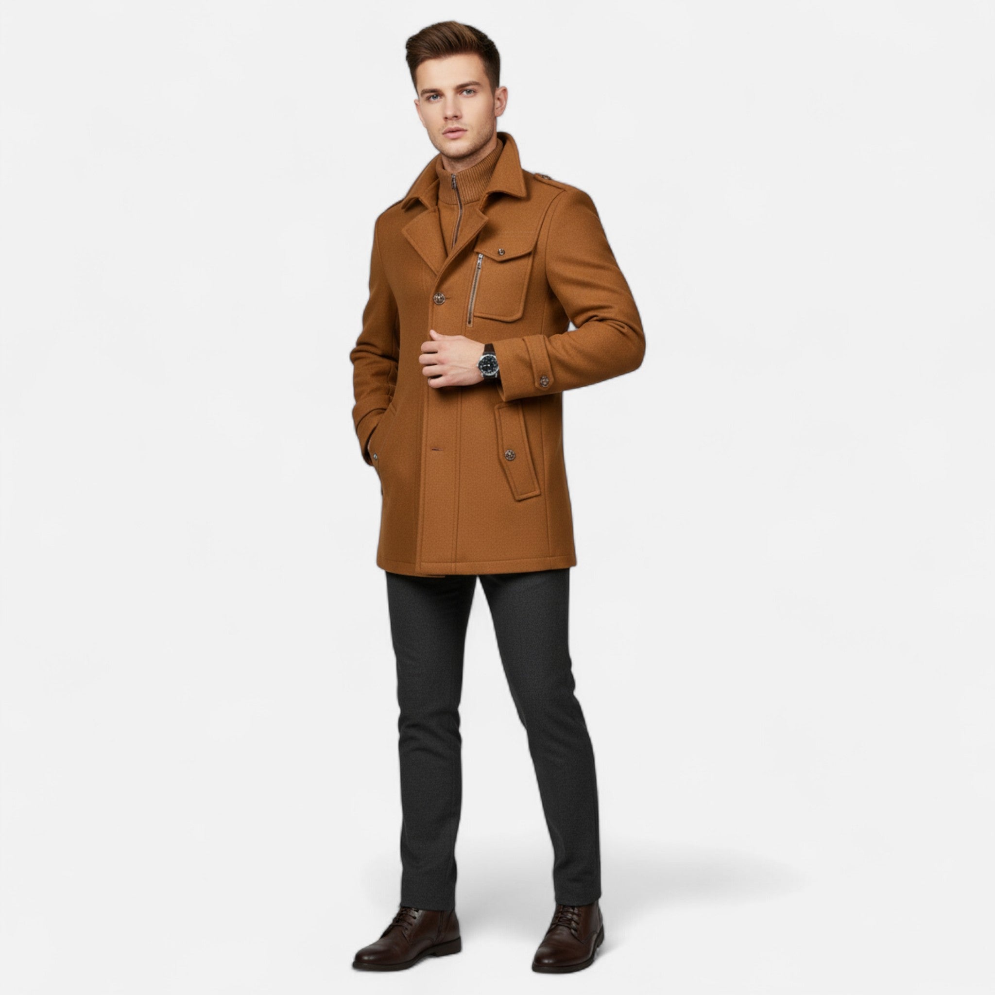 Valrien | Men’s Tweed Coat Double-Breasted Heritage