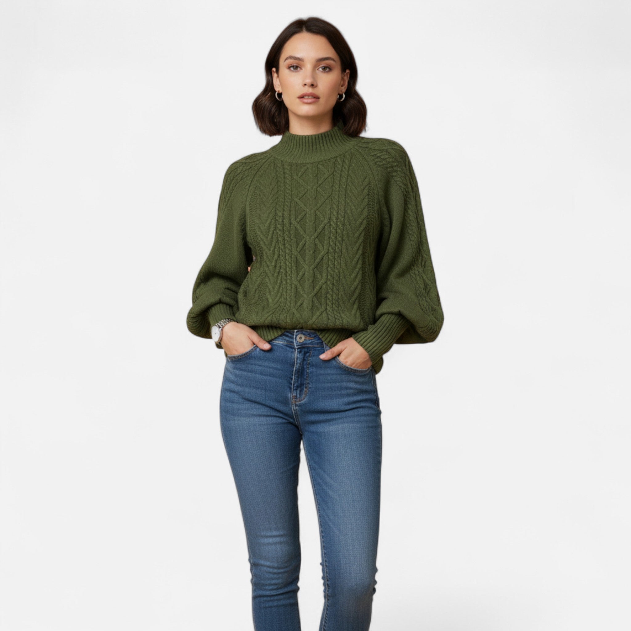 Valrien | Women’s Cable Knit Turtleneck Jumper