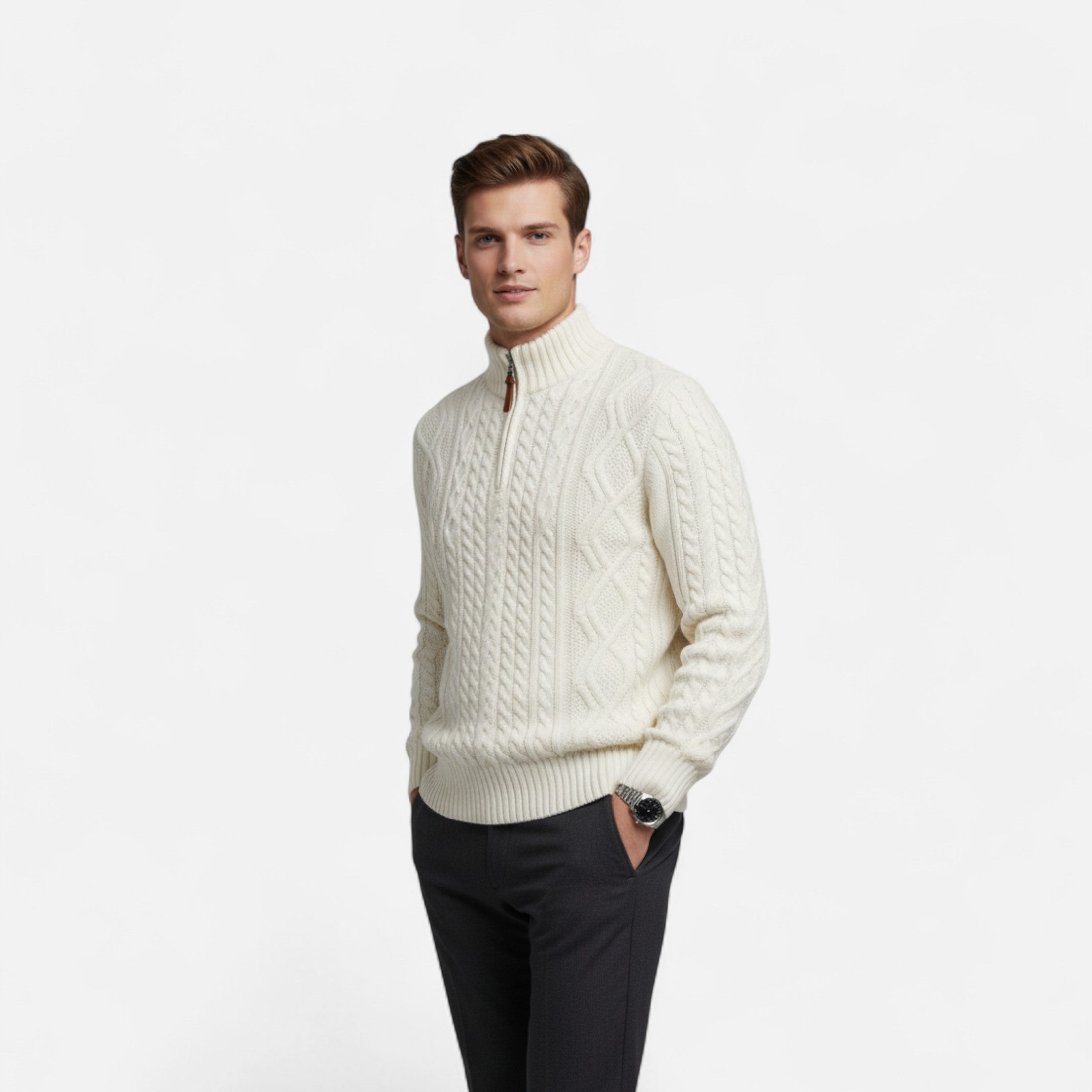 Valrien | Men’s Half-Zip Sweater Ivy Classic