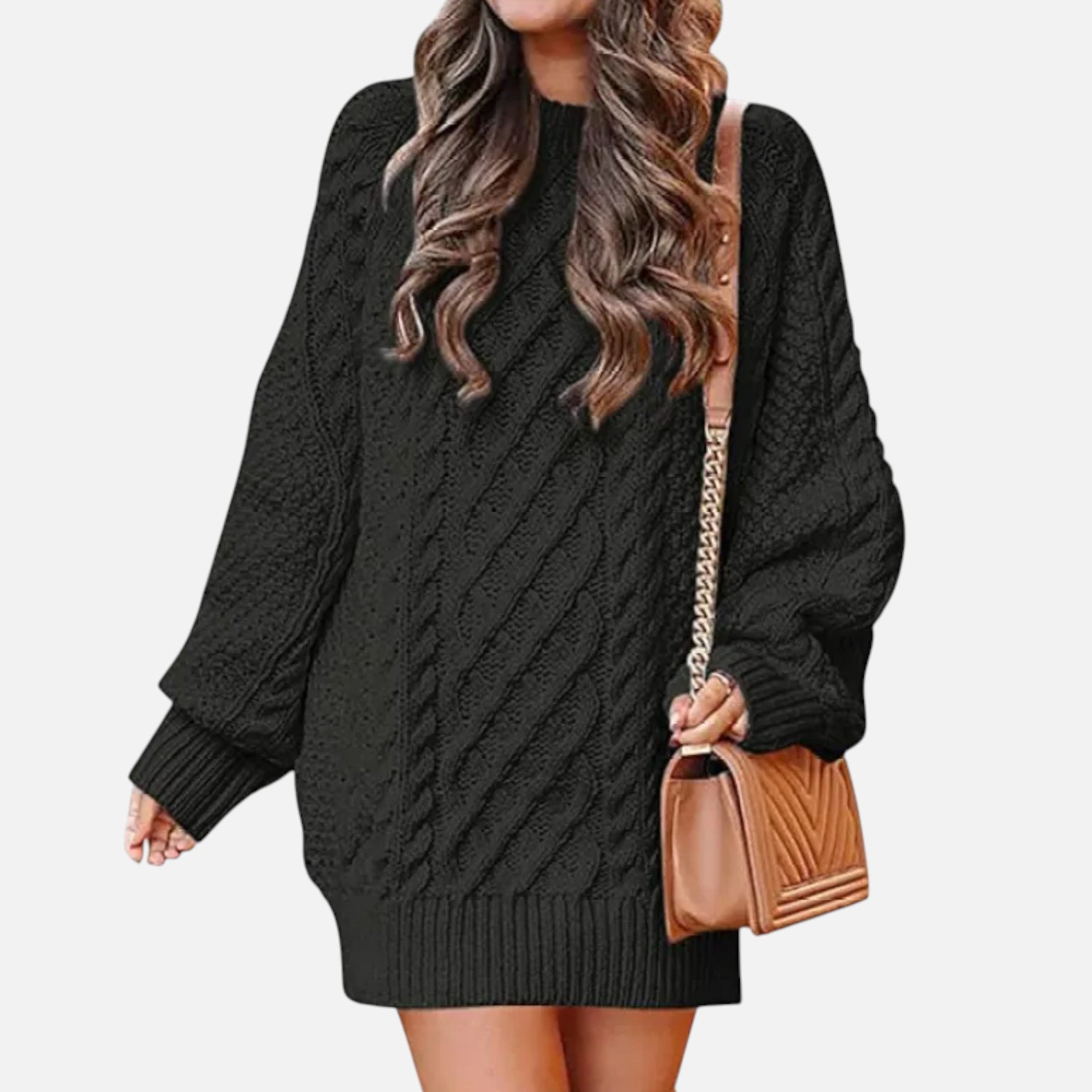 Valrien | Women’s Cable Knit Long Sleeve Dress