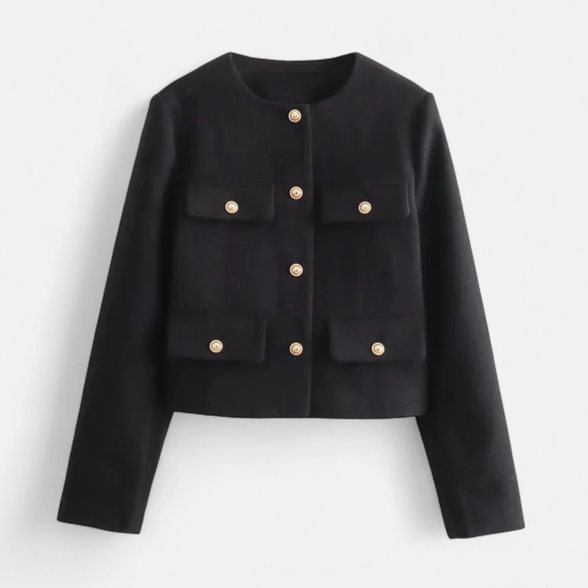 Valrien | Women’s Cropped Tweed Jacket with Buttons