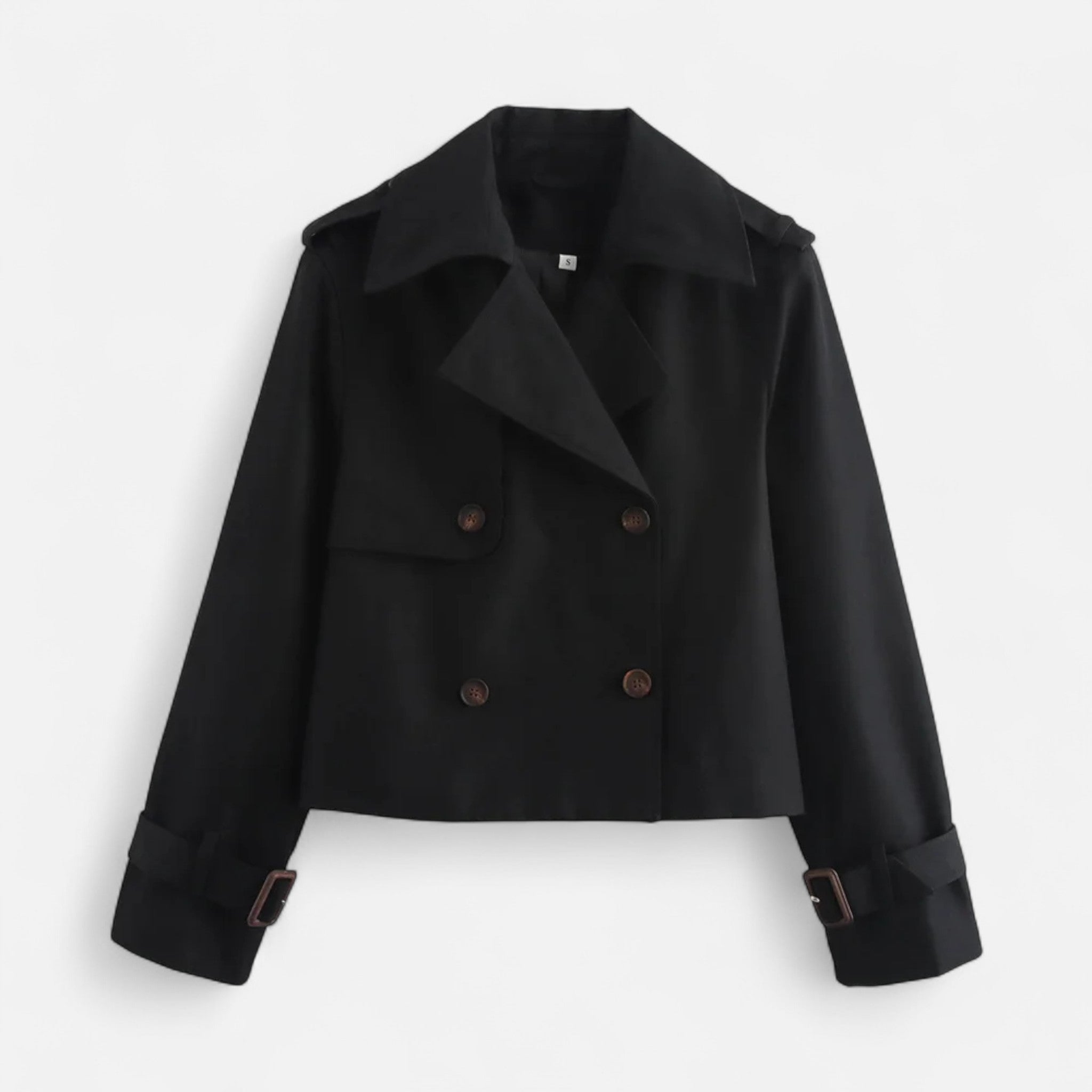 Valrien | Women’s Cropped Double-Breasted Trench Jacket