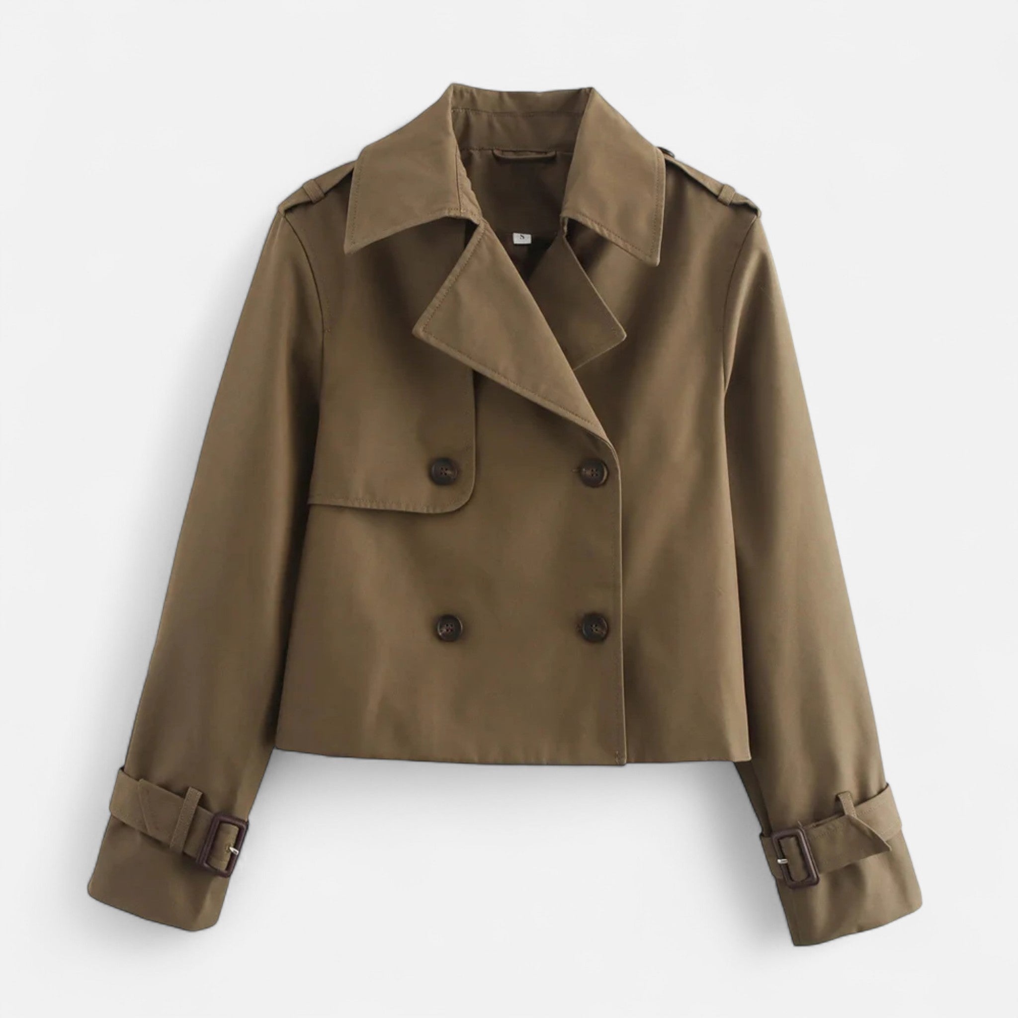 Valrien | Women’s Cropped Double-Breasted Trench Jacket