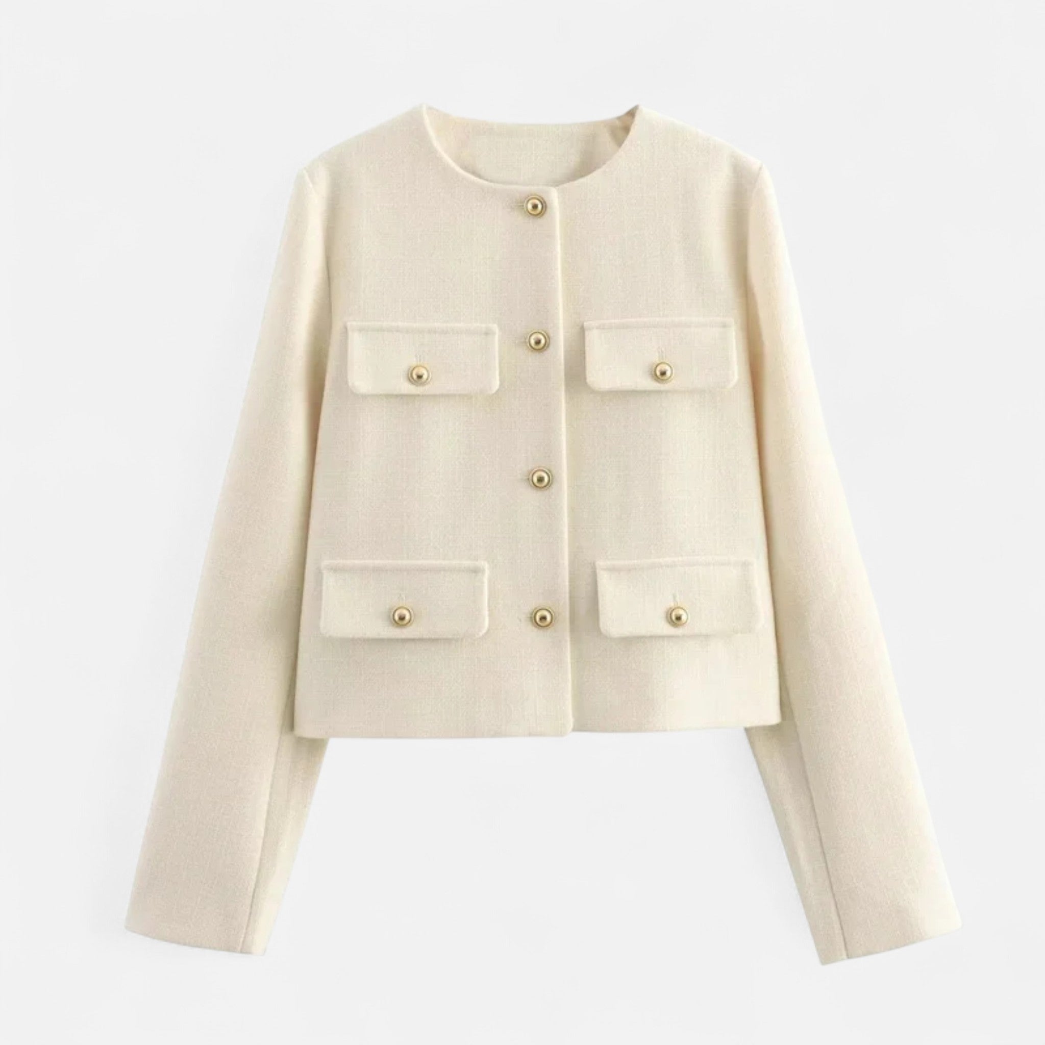 Valrien | Women’s Cropped Tweed Jacket with Buttons