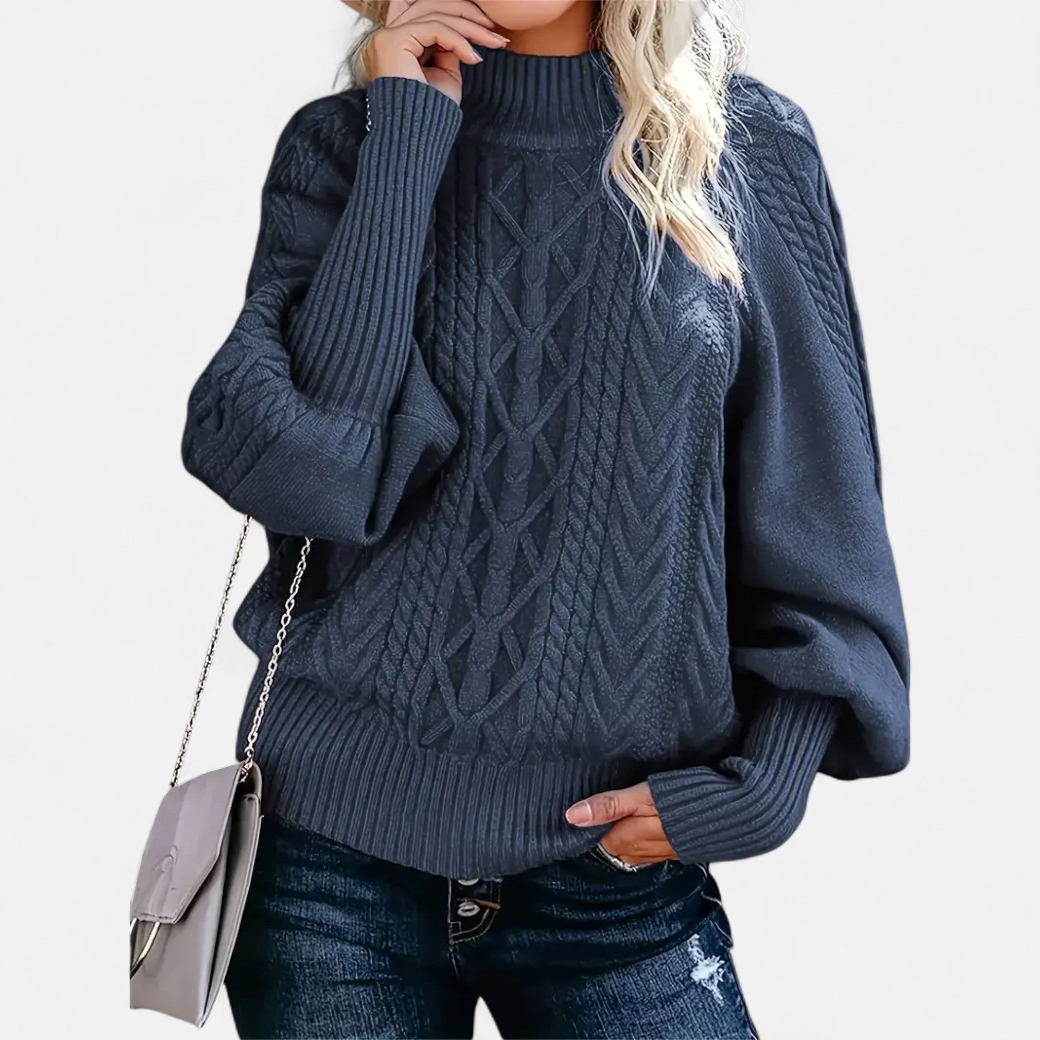 Valrien | Women’s Cable Knit Turtleneck Jumper