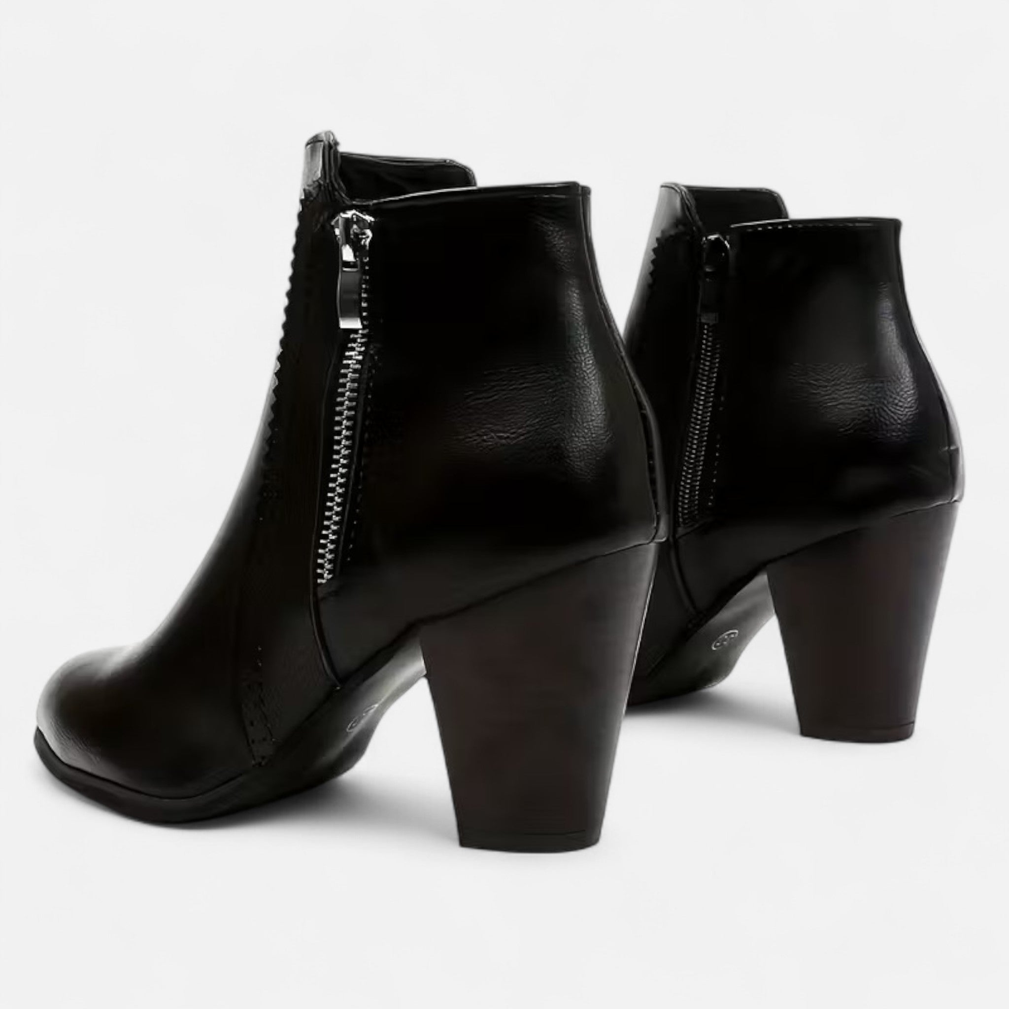 Valrien | Women’s Block Heel Ankle Boots with Side Zipper