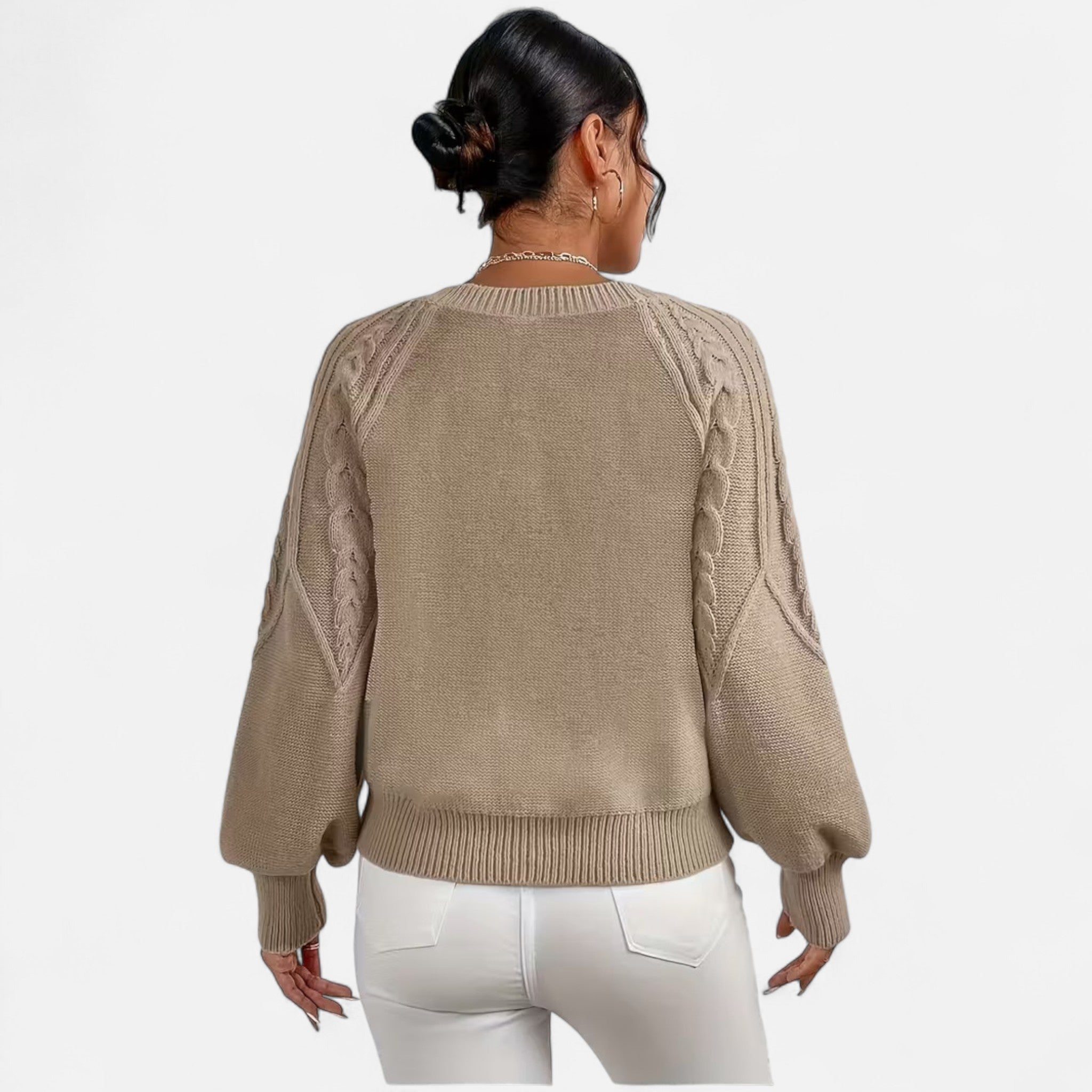 Valrien | Women’s Chunky Knit Lantern Sleeve Jumper