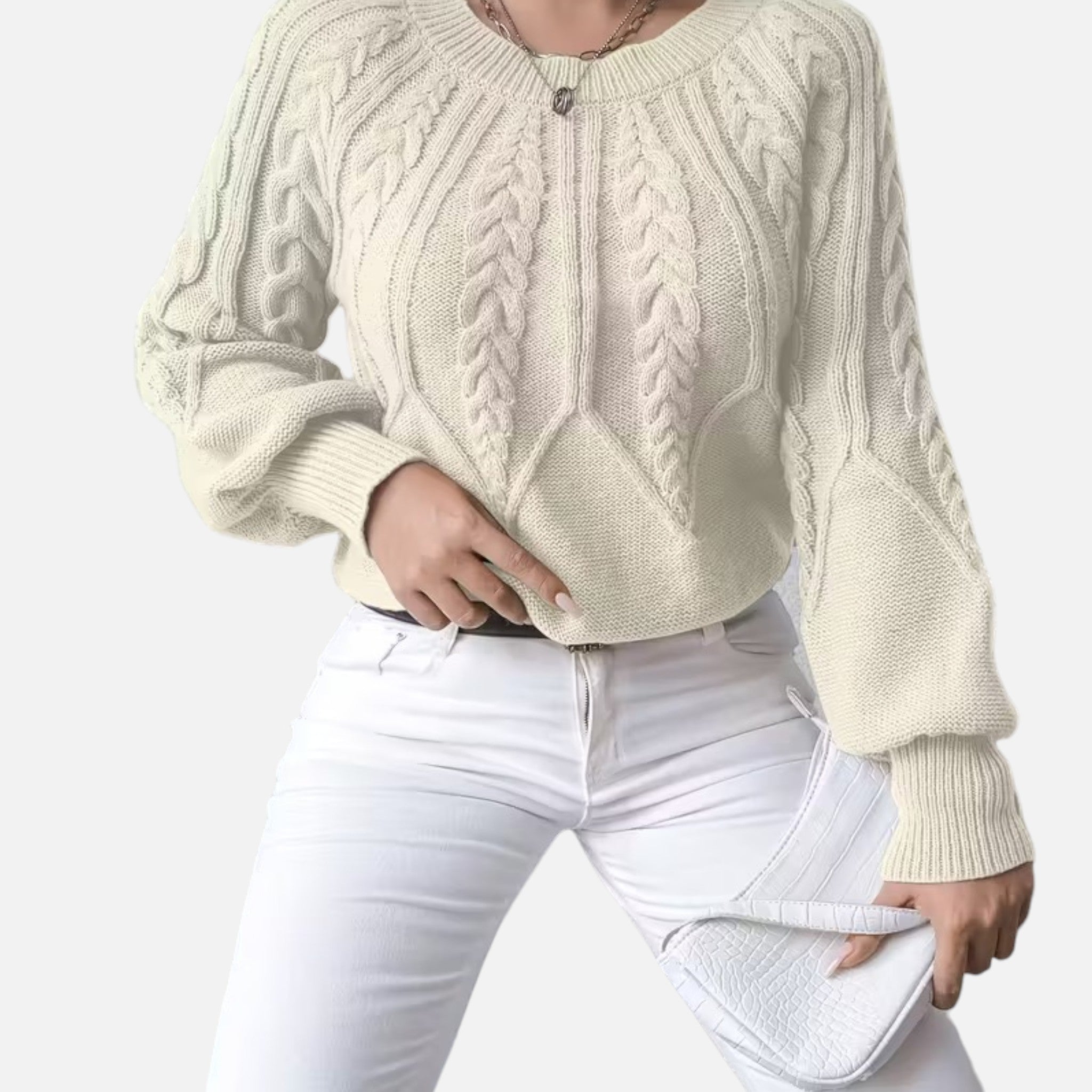 Valrien | Women’s Chunky Knit Lantern Sleeve Jumper